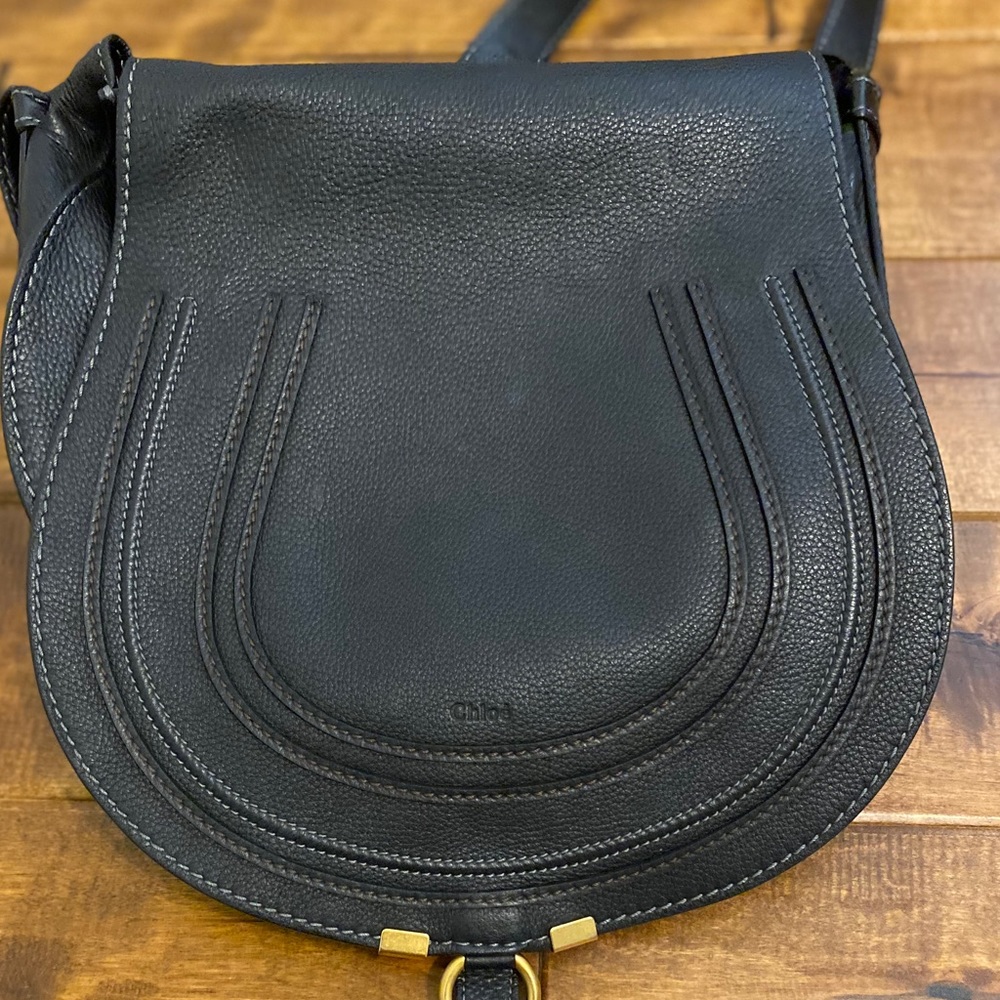 Chloe Marcie Medium Crossbody in Black